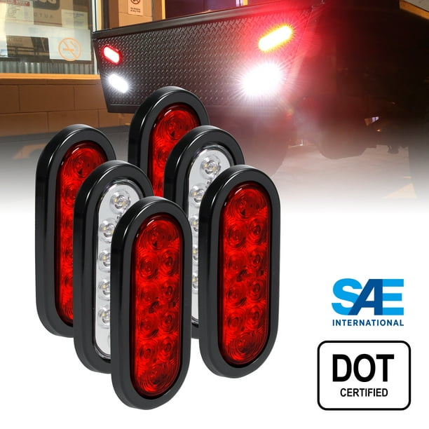 LIGHTS COMPLETE KIT WITH STD Trailer 6" OVAL Steel Box Tail Light Guard Kit
